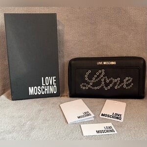 Love Moschino Black Wallet with Gold Accents